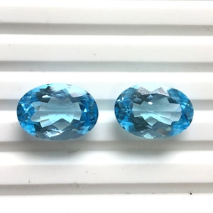 Blue Topaz Oval Cut Stone Natural Loose Gemstone For Jewelry