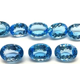 Blue Topaz Oval Cut Stone Natural Loose Gemstone for fine jewelry making