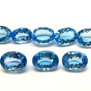 Blue Topaz Oval Cut Stone Natural Loose Gemstone for fine jewelry making