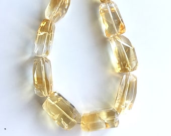Natural Citrine Faceted Tumbles Gemstone Necklace