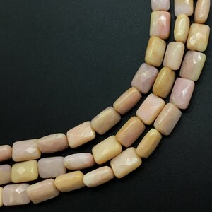 Peru Pink Opal Chicklet Faceted Rectangle Gemstones