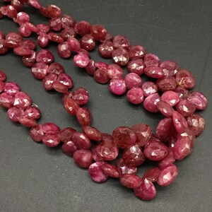 Ruby Faceted Pear Natural Gemstone Beads For Jewelry