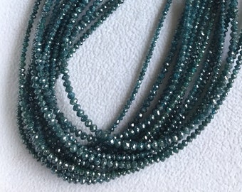 16 Inch 3mm Beads Natural Rondelle Beads ON SALE 50/% Raw Diamonds Conflict Free Diamond Rough Diamonds Dark Grey Diamond Beads 1.5mm