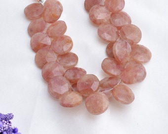 15 to 18 mm Sunstone Faceted Drops Beads Necklace l 9 Inches Natural Sunstone Faceted Teardrops Beads For Jewelry  I Top Quality Beads