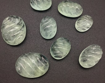 Natürliche Aquamarine geschnitzte Ovale lose Edelstein für Schmuck