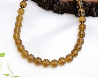 Honey Beer Faceted Balls Top Quality AAA Beads, 10inches Natural Gemstone Beads For Jewelry