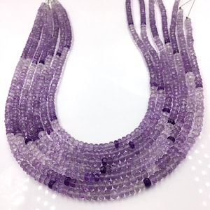 Amethyst Faceted Beads, Natural Amethyst Gemstone Rondelle Beads, 5 MM Amethyst Beads For Jewelry