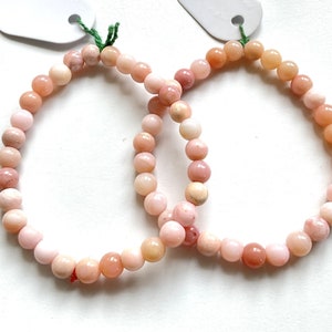 Rosa Opal Kugeln Armbänder natürliche Edelstein Perlen für Schmuck