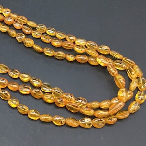 Fanta Garnet Spessartine Ovals Uneven Tumbles Natural Gemstone Necklace
