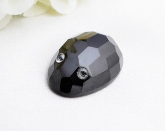Piedra preciosa suelta de cabujón de espinela negra de lujo natural para joyería
