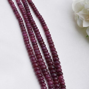 Natural Ruby GF Smooth Beads Gemstone For Jewelry Gemstone Beads
