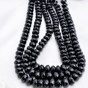 Natural Black Spinel Faceted Beads Gemstone For Jewelry