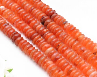 カーネリアン アフリカ スムース タイヤ ビーズ 9 mm ～ 10 mm 宝石