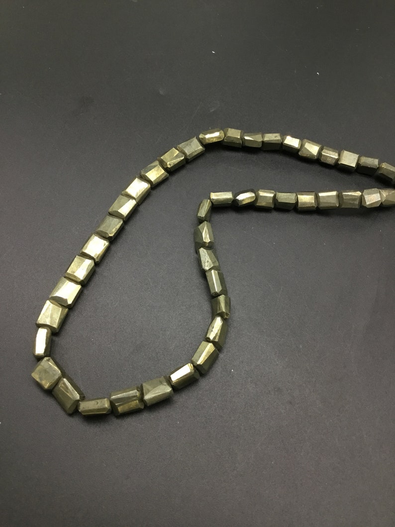 Golden Pyrite Faceted Tumble 16/'/' Gemstone Necklace 1 Strand pyrite
