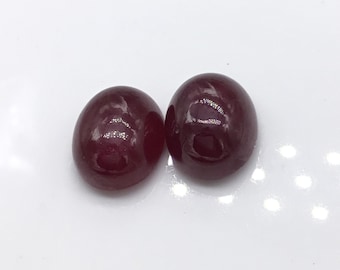 Coppia di pietre preziose Cabochon rubino per la creazione di gioielli
