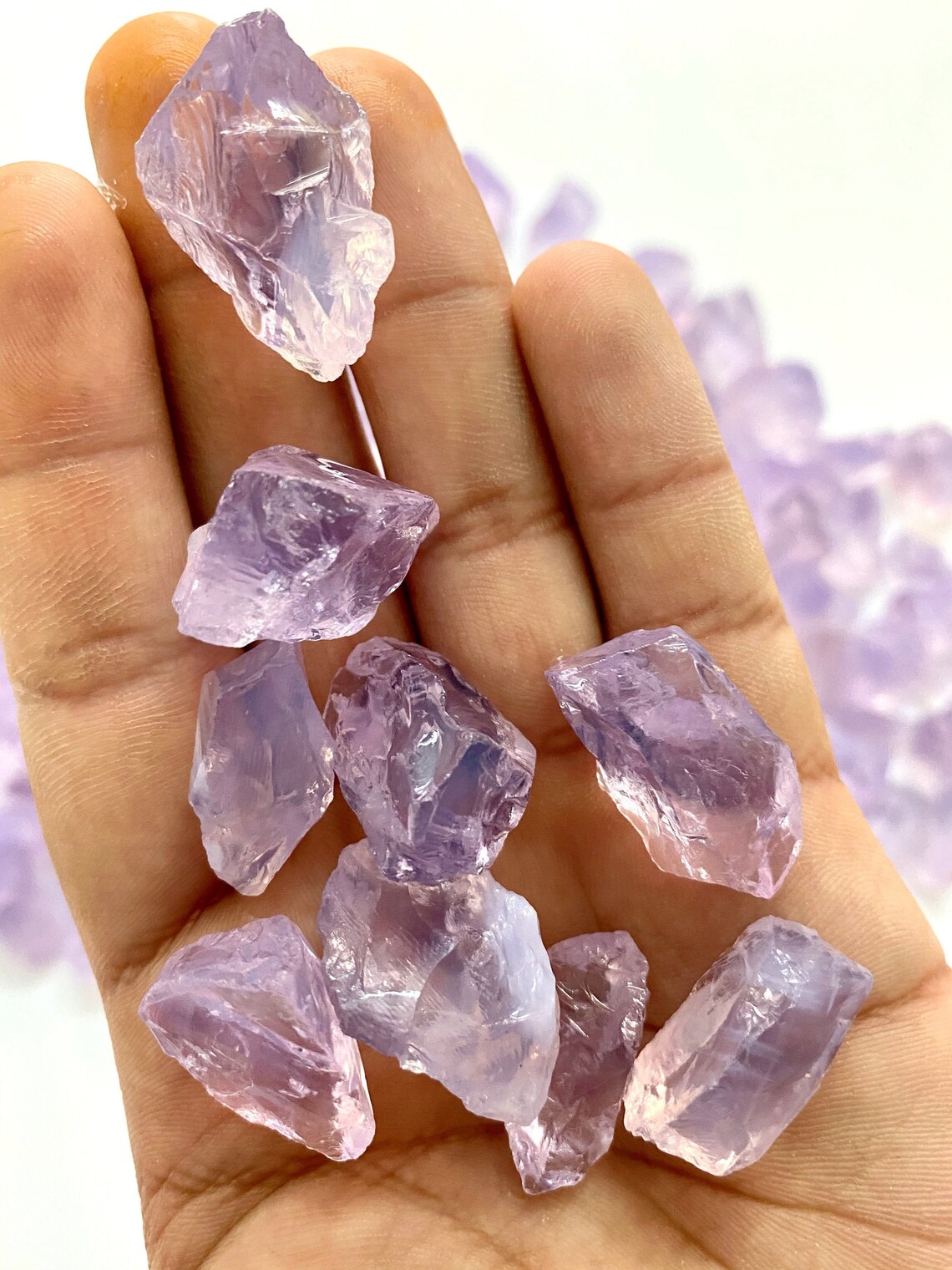 Raw Lavender Quartz Rough Natural Loose Gemstone Etsy