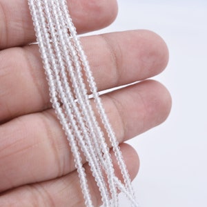 Natural White Topaz 2mm Faceted Beads Gemstone Beads For Jewelry