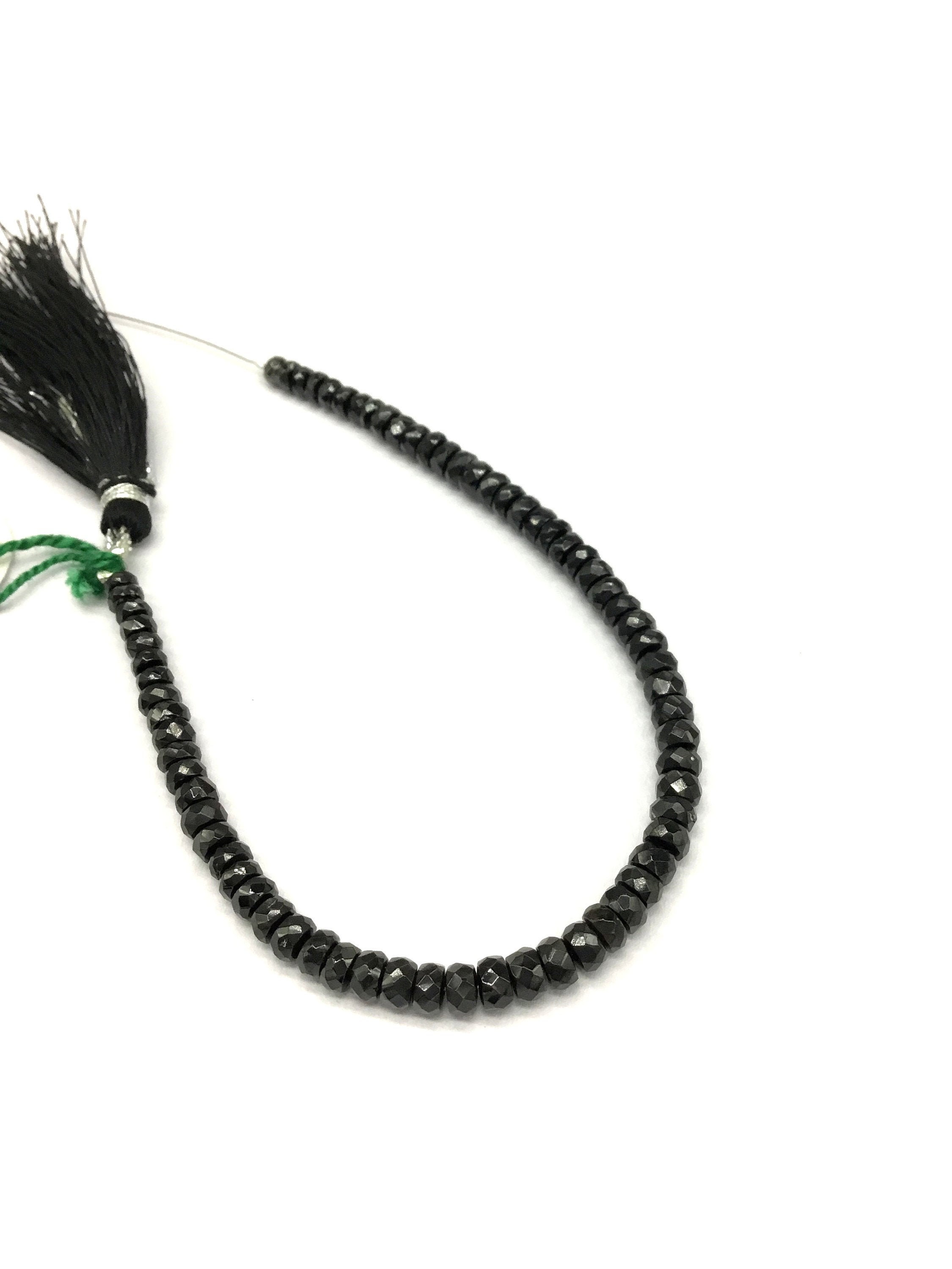 Black Spinel Faceted Beads Natural Gemstone Necklace - Etsy