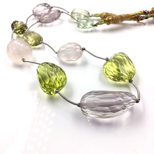Natural Semi Multi Mixed Gems Faceted Tumbles Beads Gemstone Necklace