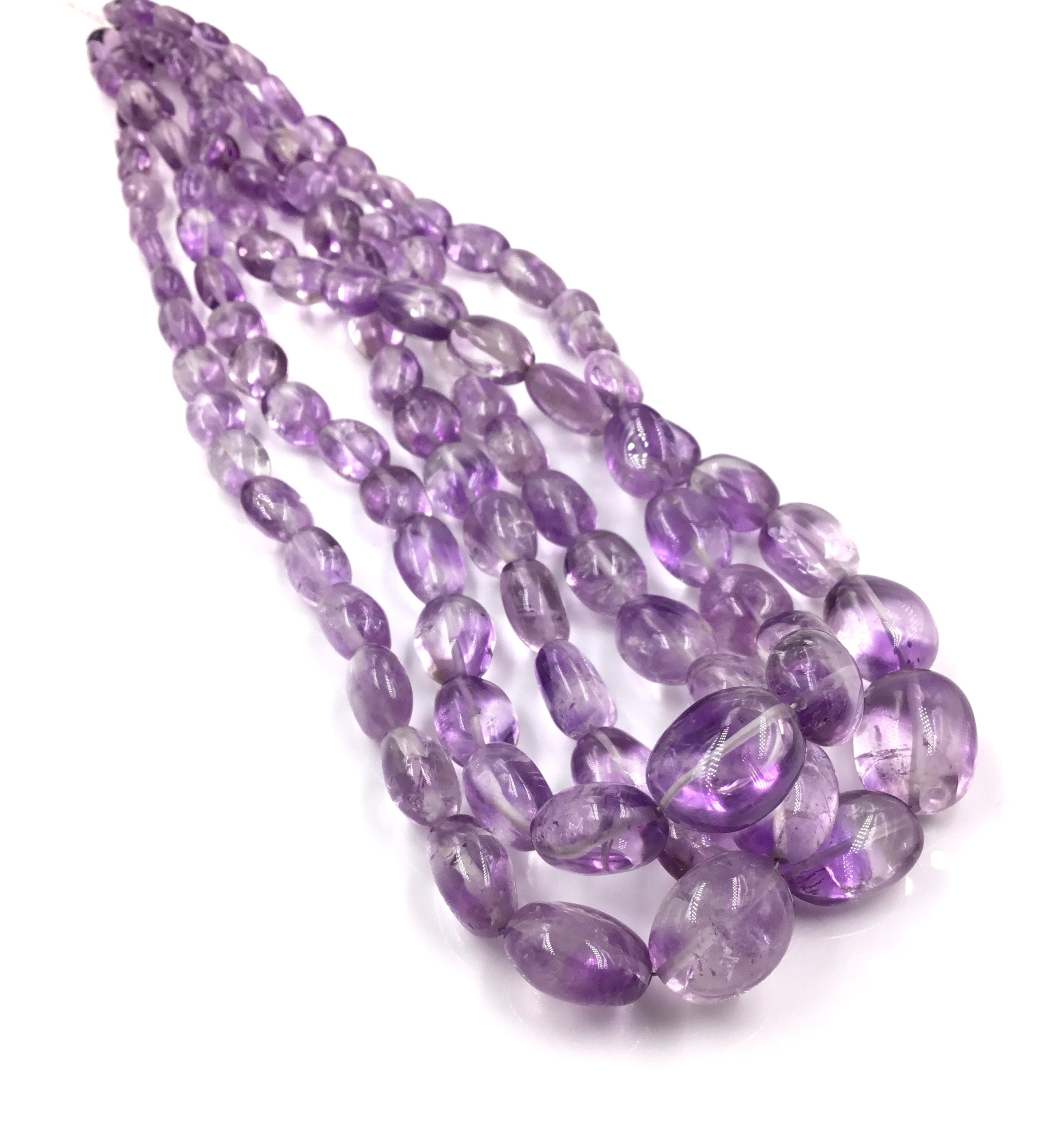 Collier énergétique A+++ perles ovales 16-18" pierre précieuse non