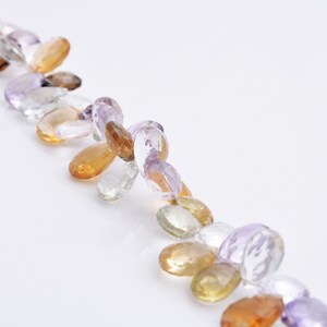 Natural Semi Precious Gemstone 8 Inches Faceted Teardrops Beads For Jewelry
