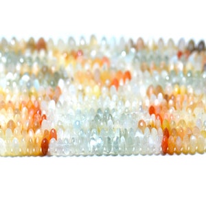 Multi Moonstone 16 Inches Indian Faceted Tyre 1 Strand Natural Gemstone Necklace EB000258 gemstones jewelry making  gemstones bead necklace