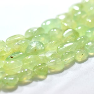 Prehnite Africa Smooth Tumble Beads 1 Strand Gemstone For Jewelry