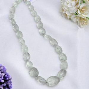 Natürlicher grüner Amethyst Checker Cut Ovaler Edelstein für Schmuck