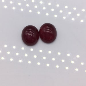 Ruby Cabochon Gemstone Pair, natural gemstone
