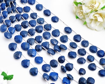 Natural Lapis Lazuli Faceted Pear Beads Gemstone