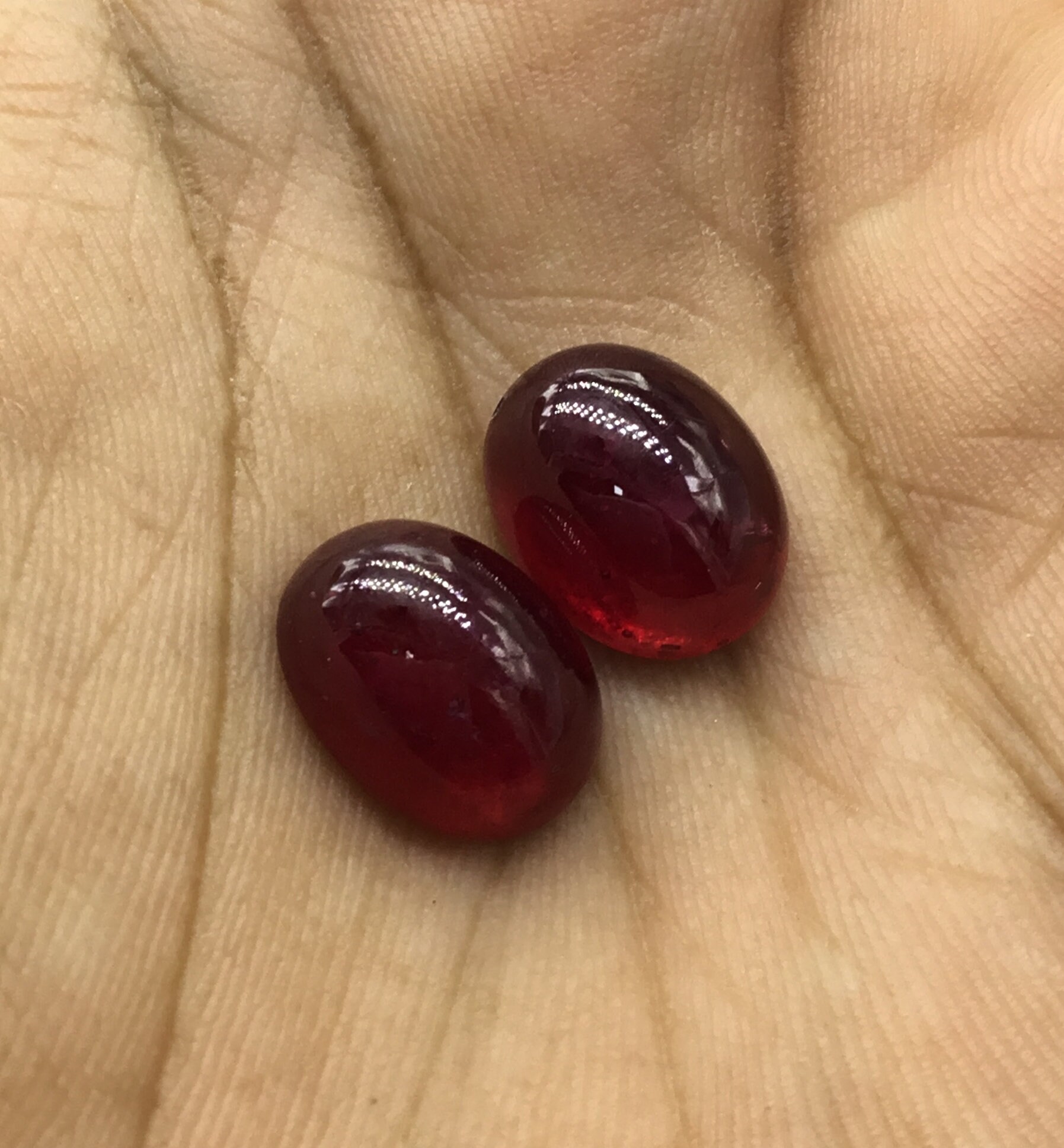 Ruby Cabochon Gemstone Pair ruby earrings/ rings jewelry | Etsy