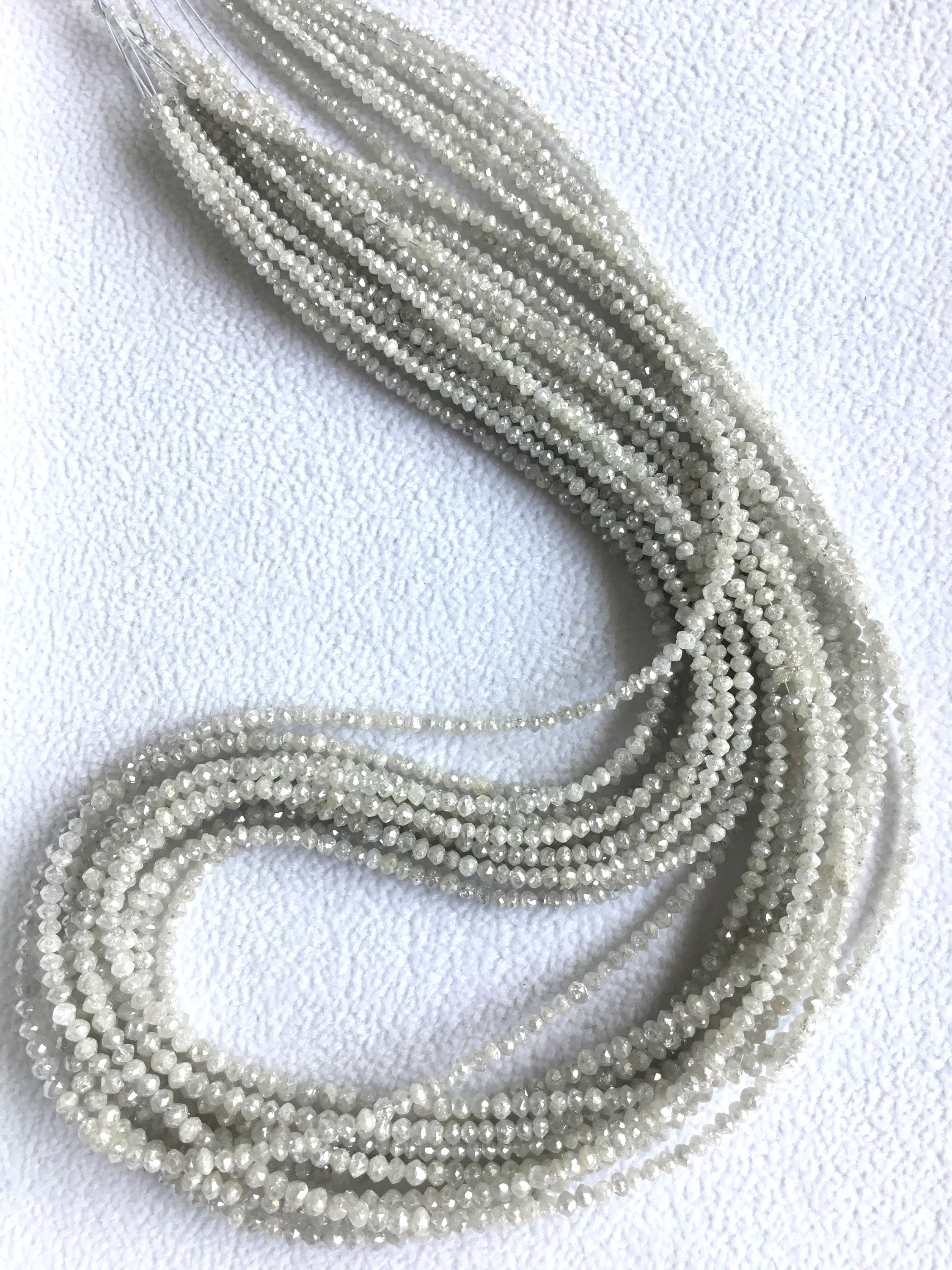 White Diamond Beads 16 Inches 2 To 3 mm Approx Top Color Beads Etsy