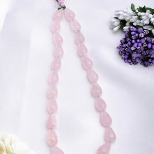 Rose Quartz Faceted Drops Natural Gemstone Beads Jewelry