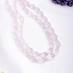 Rose Quartz Faceted Drops Natural Gemstone Beads For Jewelry