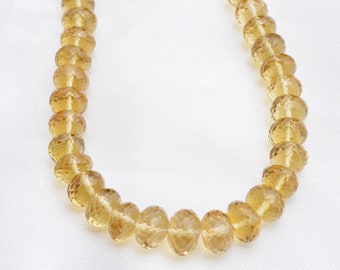 Honey Quartz 5mm to 9 mm Faceted Balls Natural Gemstone Necklace