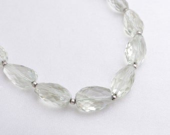 8 Inches Green Amethyst Faceted Fancy Tumbles Gemstone Jewelry