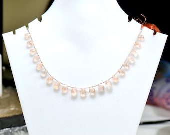 Sunstone Africa Facet Peer 1 streng edelsteenkralen voor sieraden