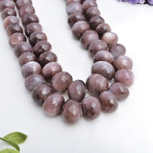 Natural Chocolate Moonstone Faceted Ball Beads Gemstone Necklace