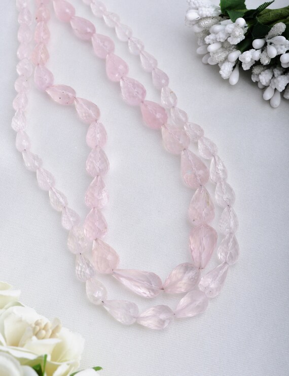 2 Perles En Quartz Rose Goutte 16x12 Mm - Pour Création Bijoux DIY - Fabriqué En Chine