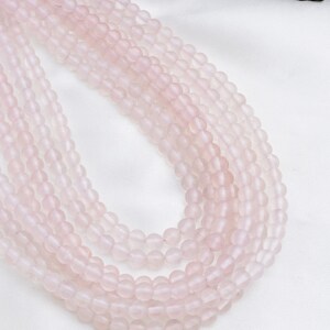 Natural Rose Quartz Smooth Beads Gemstone Necklace, Rose Quartz Plain Ball Beads, 5.50 MM Rose Quartz Beads For Jewelry