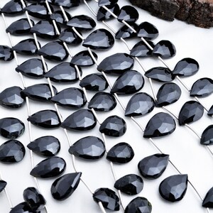 Clearance Deal Black Spinel Faceted Almond 7 strands Gemstone For Jewelry