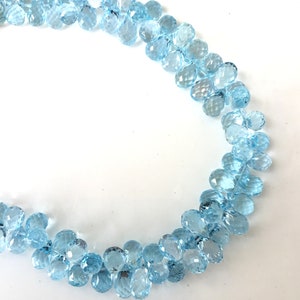 Sky Blue Topaz Faceted Drops Natural Gemstone - Etsy