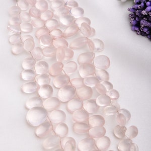 Rose Quartz Oval Shape Plain Beads Natural Gemstone