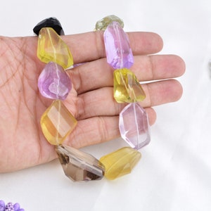 16 Inches Mixed Gemstone Faceted Tumble Necklace l Natural Mixed Gems Faceted Tumble Beads For Jewelry I Top Quality Tumbles image 8