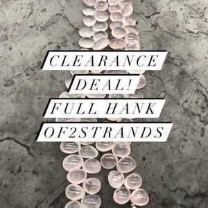 Clearance Deal Rose Quartz Plain Drops 2 strands Gemstones