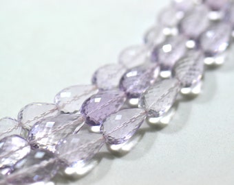 Pink Amethyst Faceted Drops 1 Strand Brazil Natural Gemstone