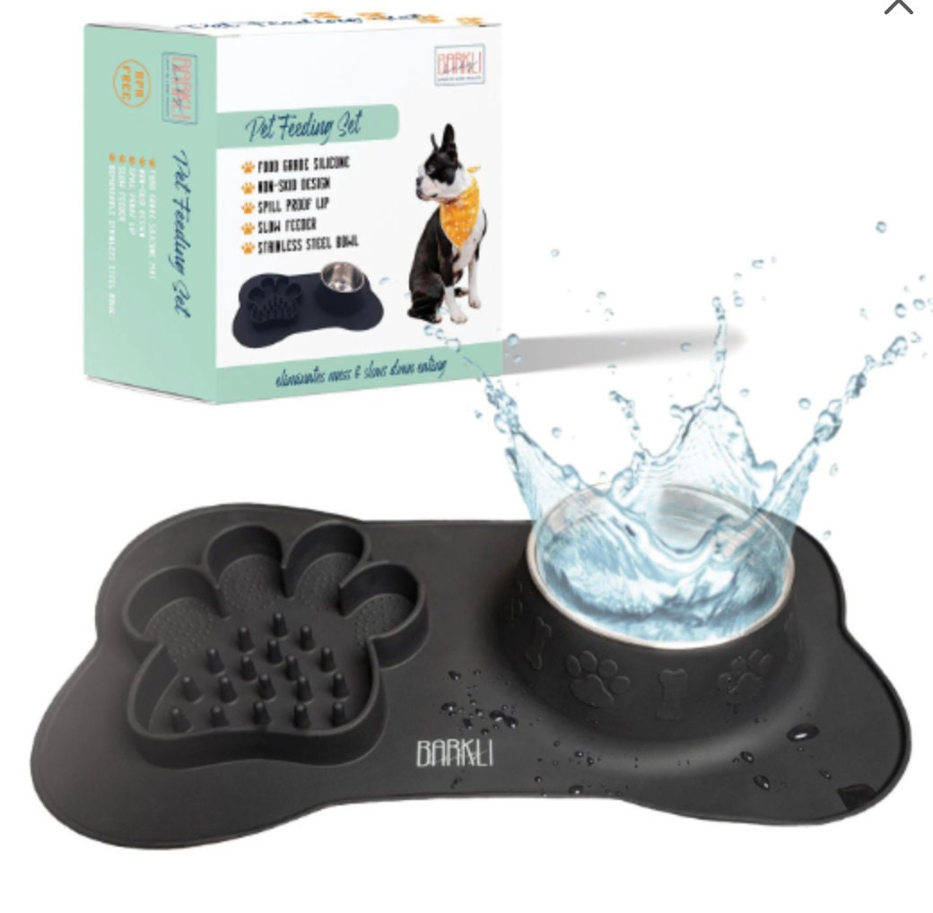 Anti spill Slow Feeder Dog Water Bowl With Non slip Base And - Temu