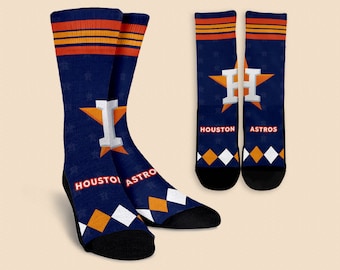 Houston Astros Baseball Fan Made Crew Socks for Men and Women
