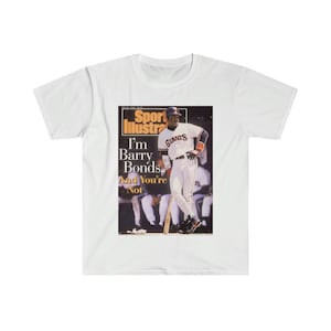 Barry Bonds Sports Illustrated Cover Graphic Tee | Vintage Barry Bonds Graphic Unisex Softstyle T-Shirt