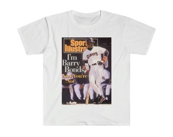 Barry Bonds Sports Illustrated Cover Graphic Tee | Vintage Barry Bonds Graphic Unisex Softstyle T-Shirt
